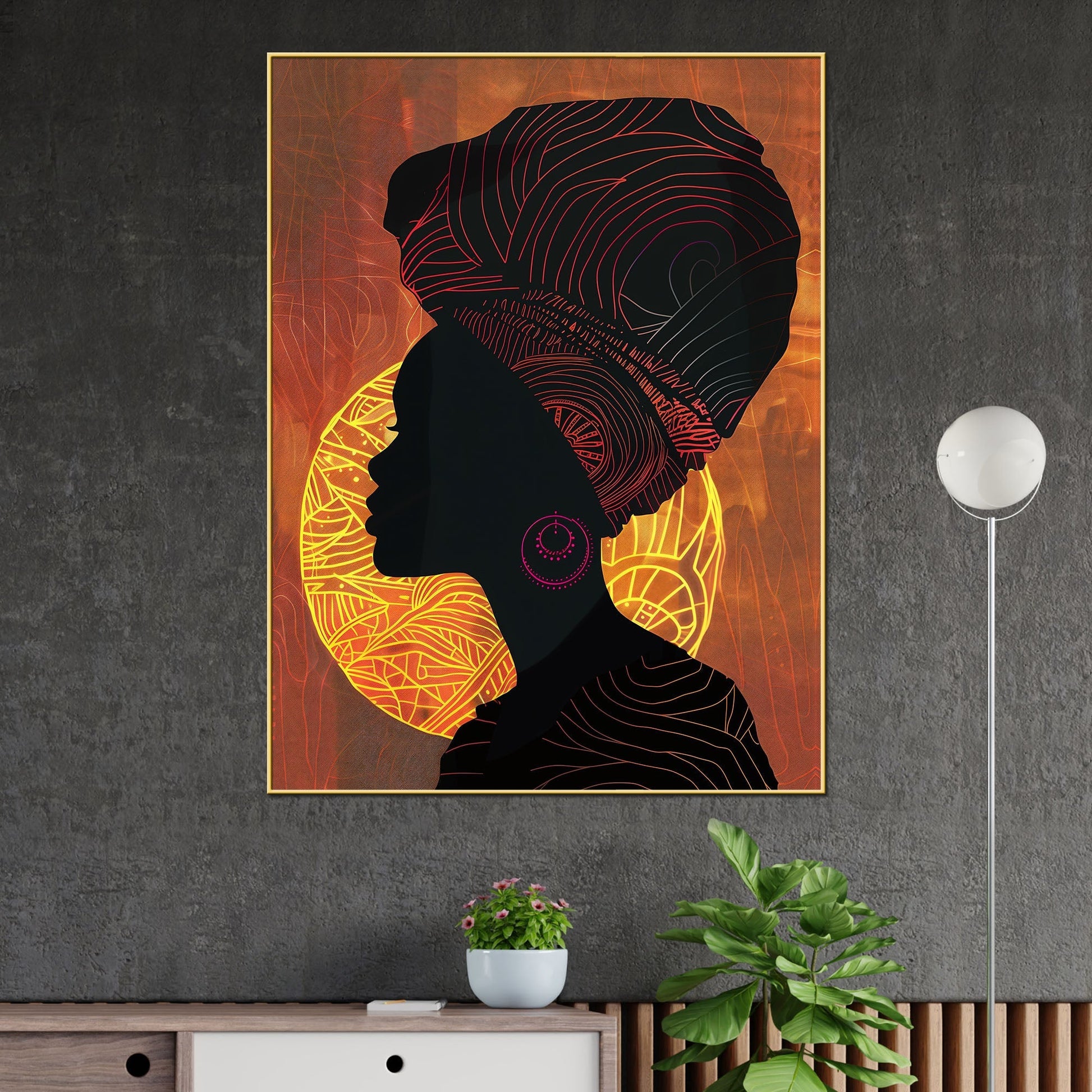 Modern African Cotton Canvas Wall Painting