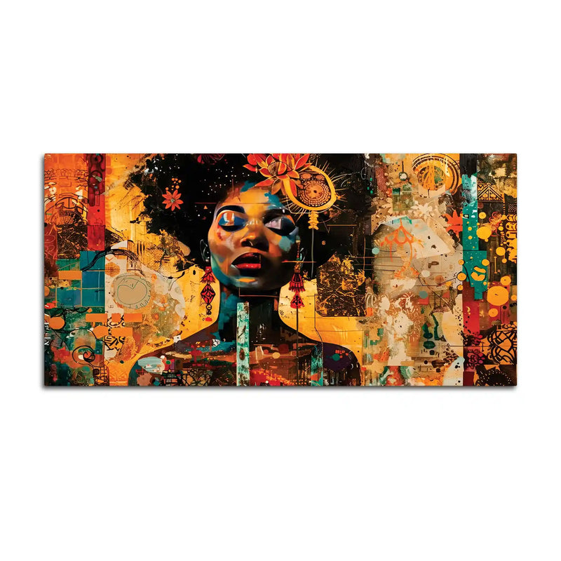 Modern African Woman Abstract Canvas Wall Painting for Living Room Decor