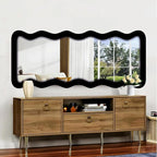 Modern Art Style Full Length Mirror with Designer Wavy Edges for Home & Studio – Floor Mirror for Bedroom & Dressing Area