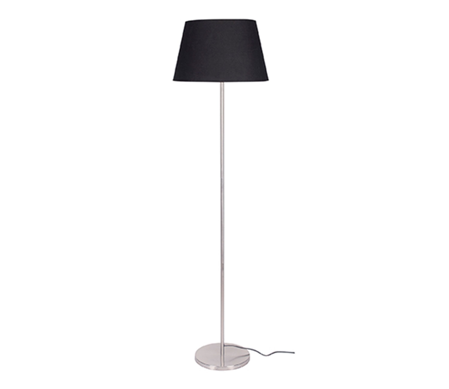 Modern Artisic Silver Metal Finish Sleek Black Color Floor Lamp