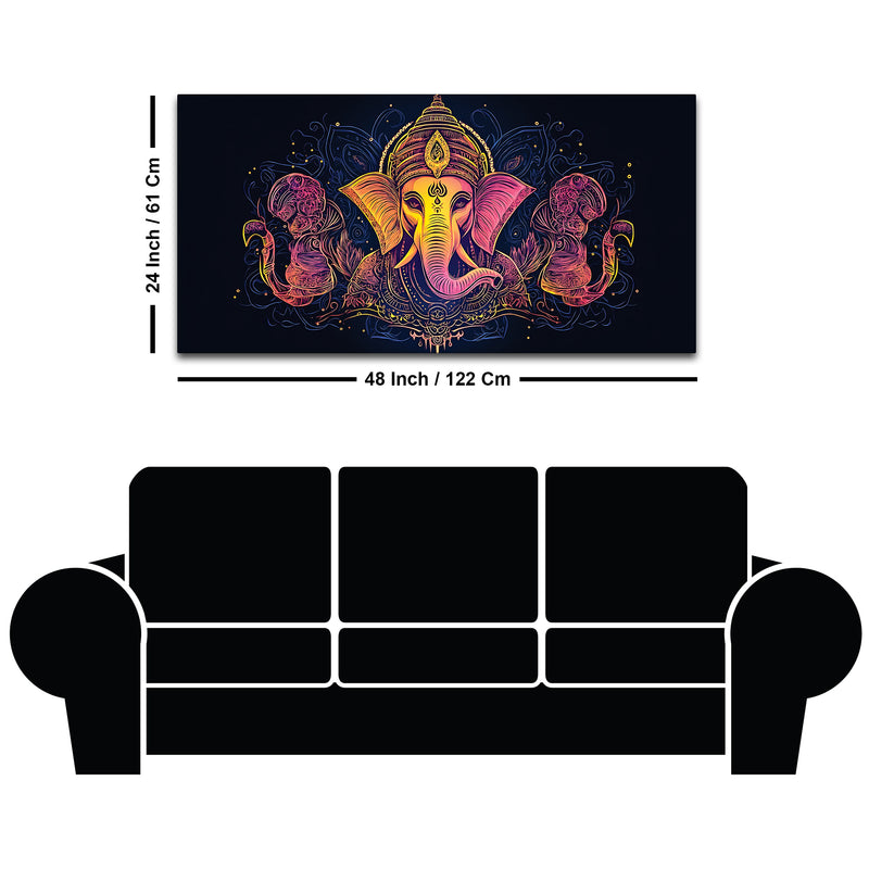 Modern Artistic Lord Shri Ganesha Creative Canvas Wall Painting for Home & Office Decor – Modern Devotional Wall Art