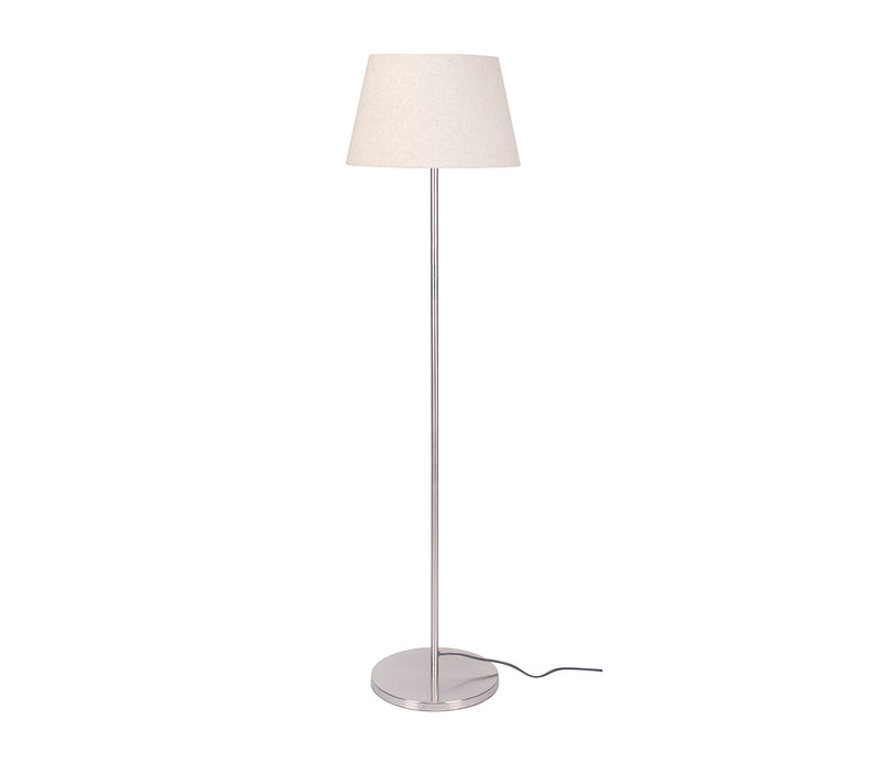 Modern Artistic Silver Metal Finish Sleek White Color Floor Lamp