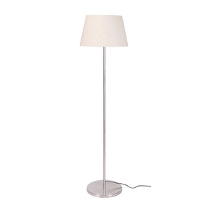 Modern Artistic Silver Metal Finish Sleek White Color Floor Lamp