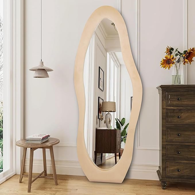 Premium Artistic Modern Asymmetrical Full Length Standing Mirror for Home & Studio  – Luxury Standing Mirror
