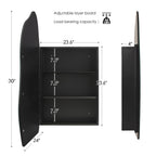 Modern Asymmetrical Wall Mirror with Black Frame for Bathroom