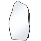 Modern Asymmetrical Wall Mirror with Black Frame for Bathroom