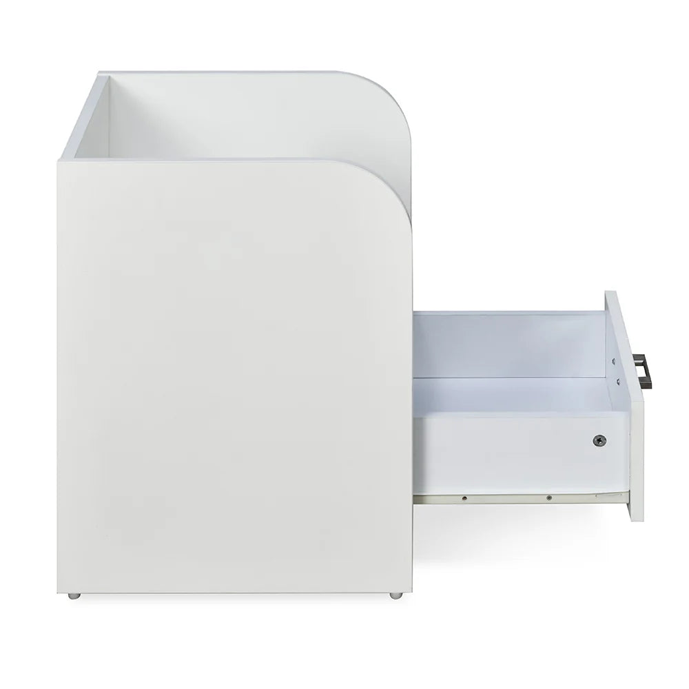 Modern Bedside Table with Drawer & Open Shelf