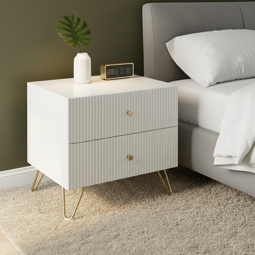 Modern Bedside Table with Drawers