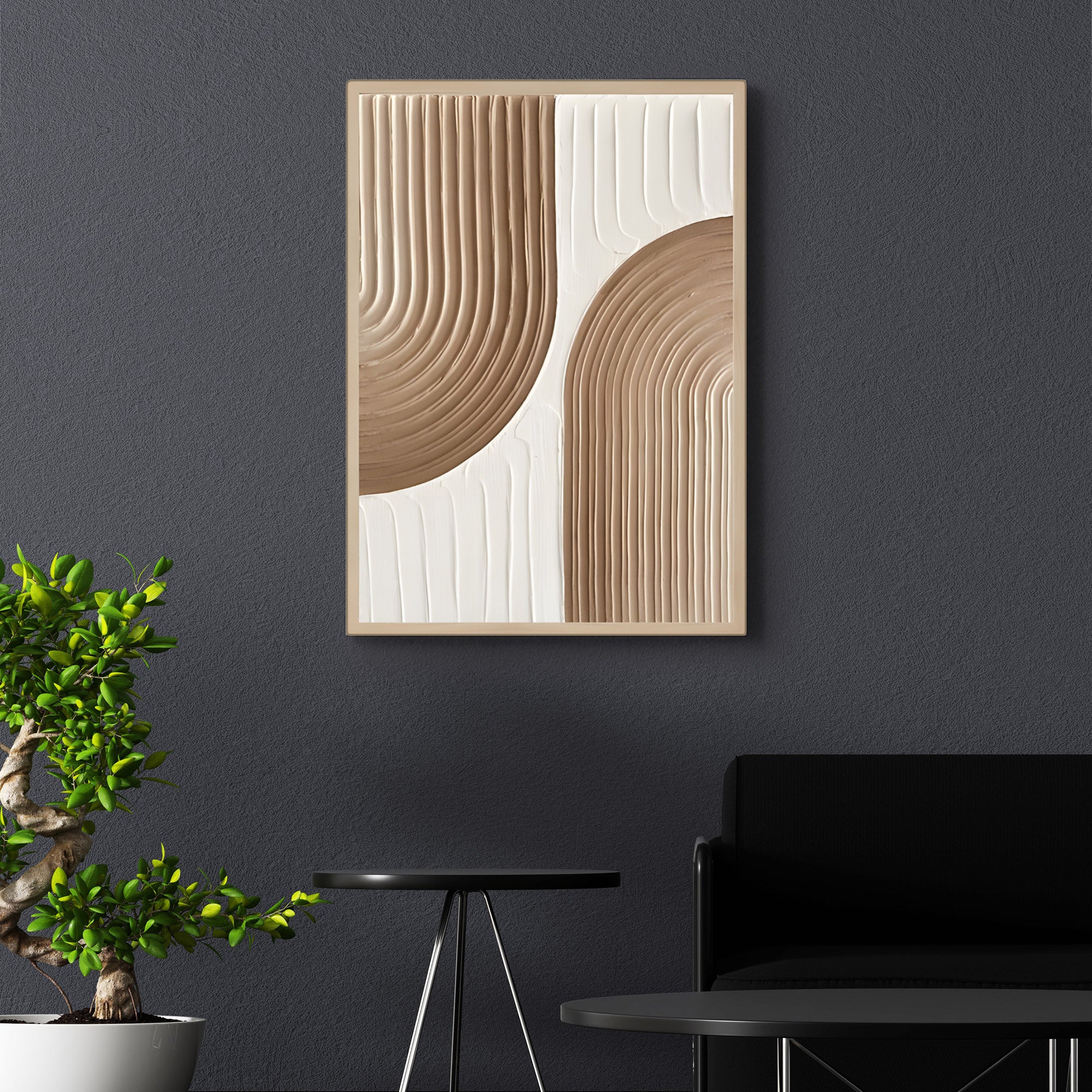 Modern Beige and White Abstract Design 3D Wall Art Home Decor