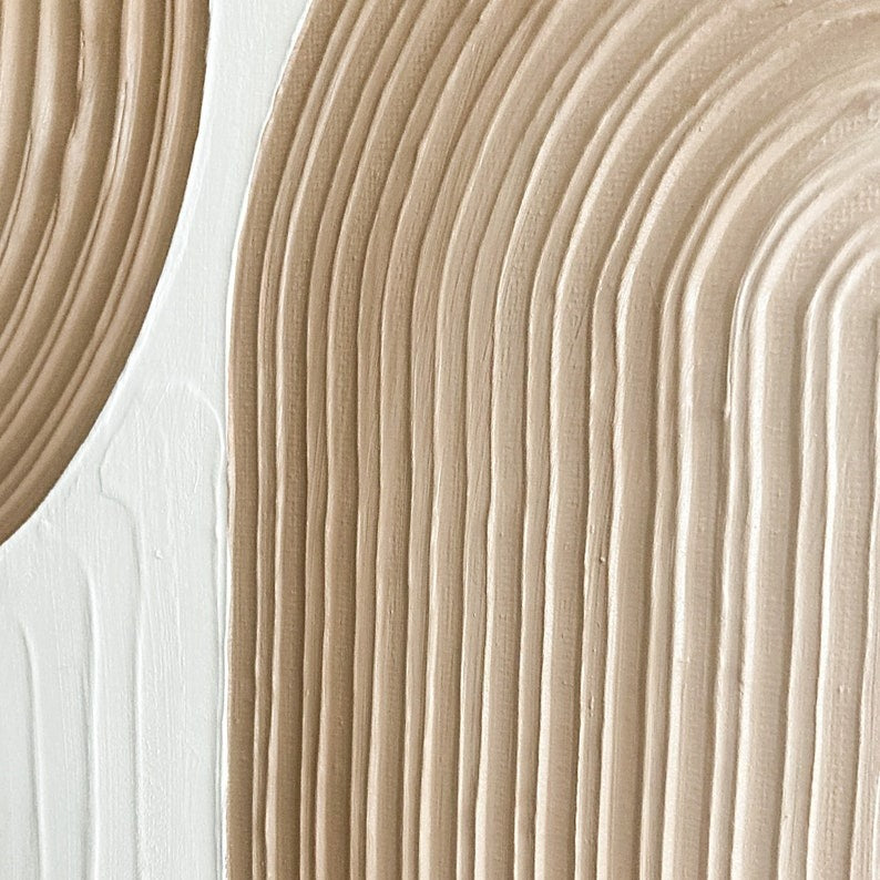 Modern Beige and White Abstract Design 3D Wall Art Home Decor