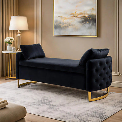modern-black-upholstered-storage-bench-with-gold-legs
