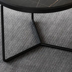 Modern Black & White Marble Top Nesting Coffee Table Set Of 2