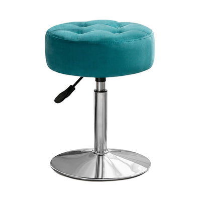 Modern Blue Adjustable Vanity Stool with Tufted Cushion