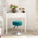 Modern Blue Adjustable Vanity Stool with Tufted Cushion