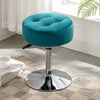 Modern Blue Adjustable Vanity Stool with Tufted Cushion