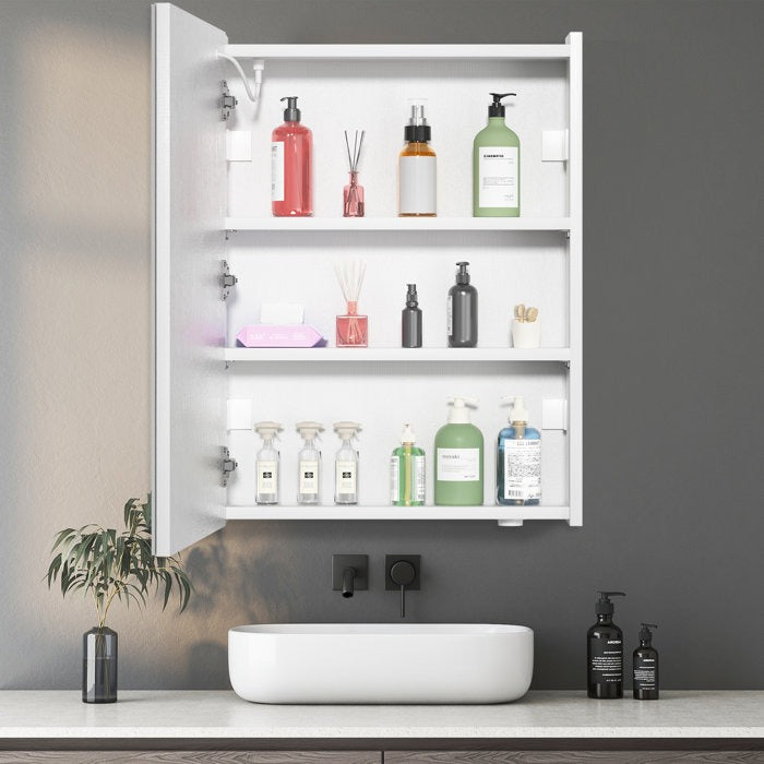 Modern Bright Backlit Frameless Bathroom Mirror Cabinet