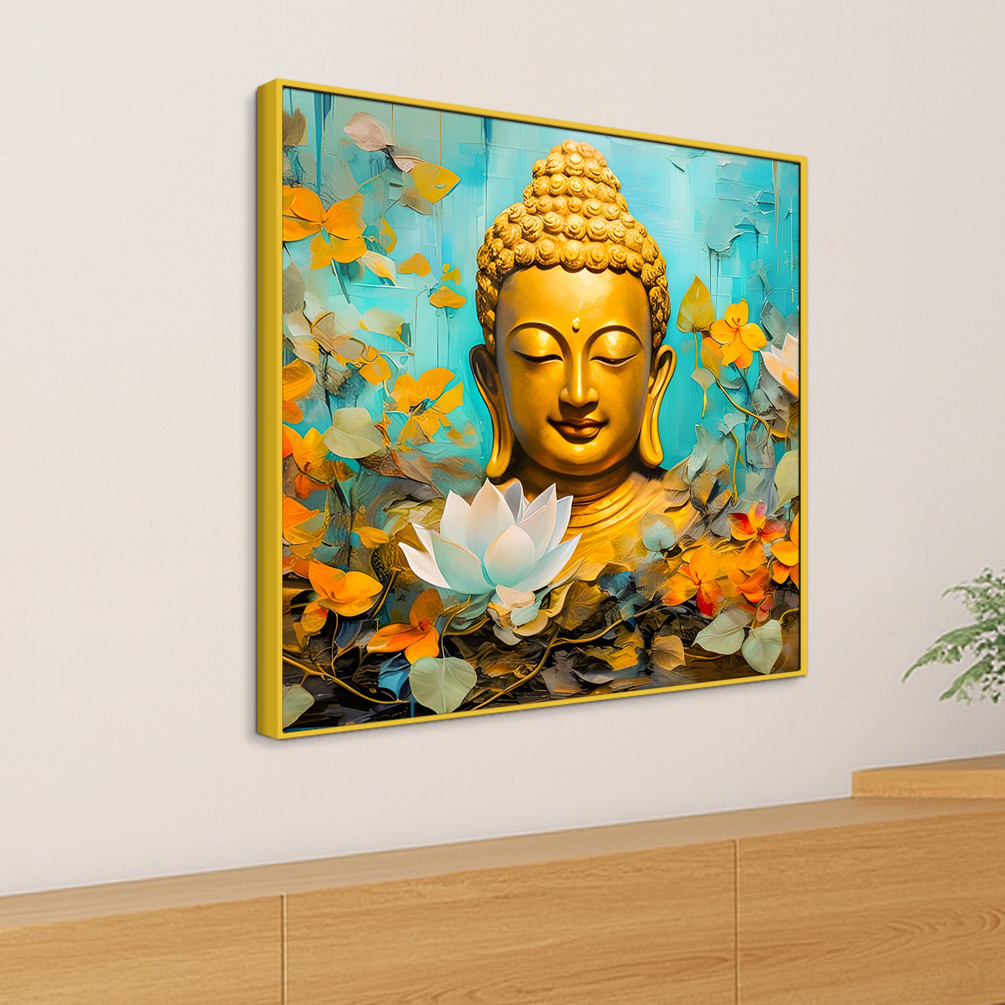 Modern Buddha Canvas Painting for Home & Office Spiritual Décor