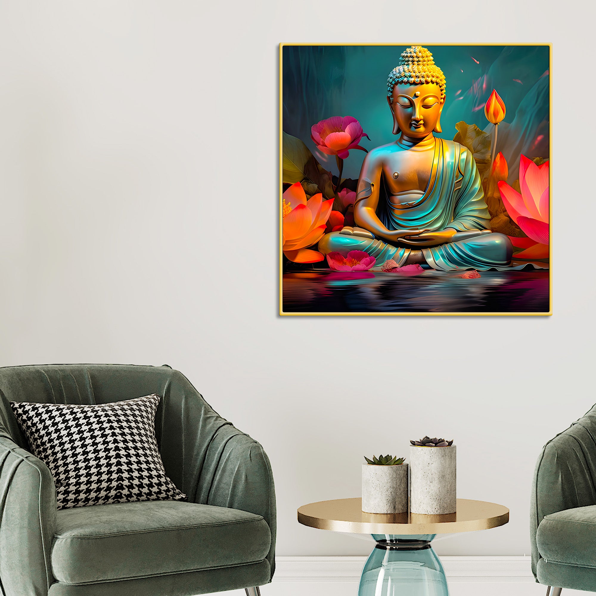 Modern Buddha Canvas Painting for Home Wall Décor