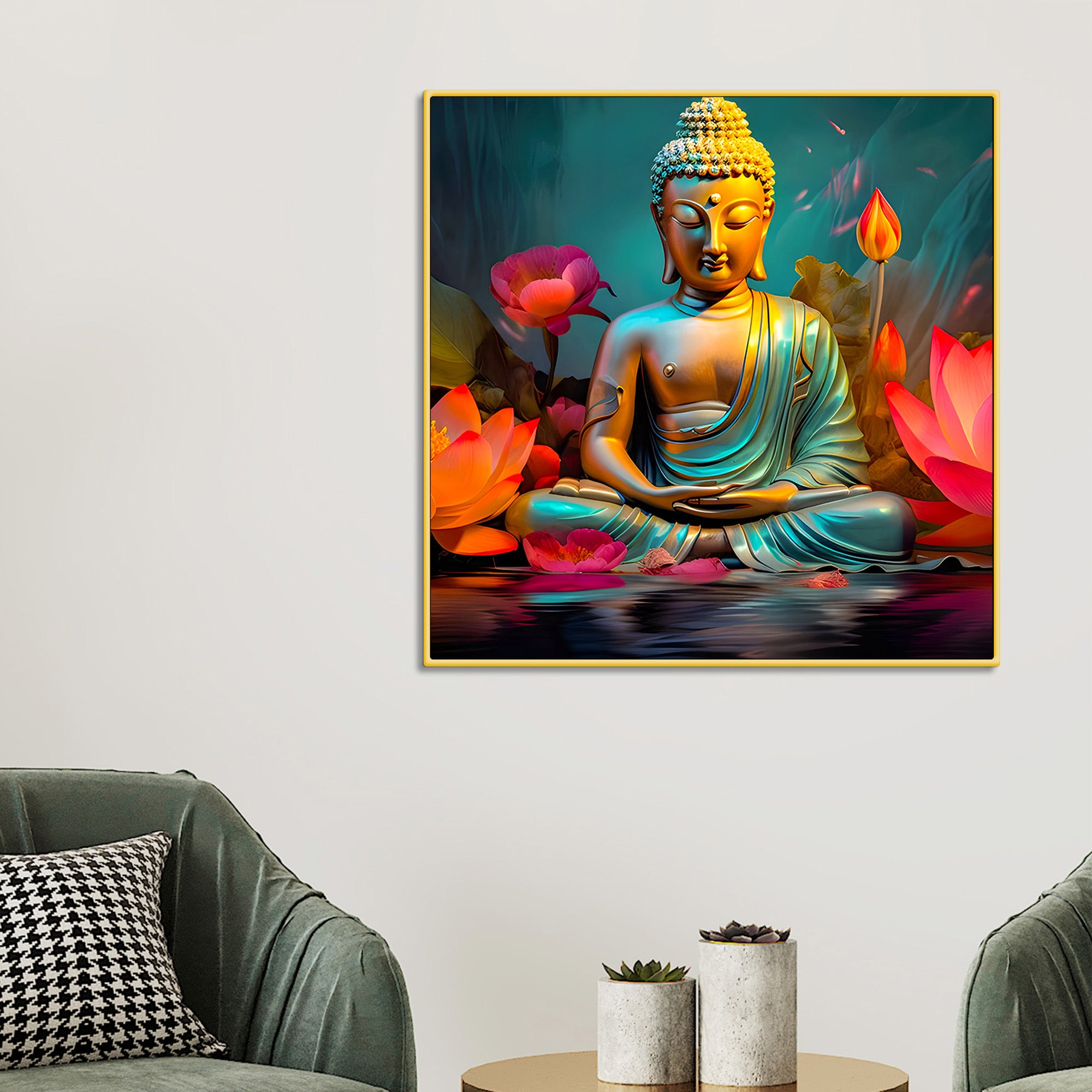 Modern Buddha Canvas Painting for Home Wall Décor