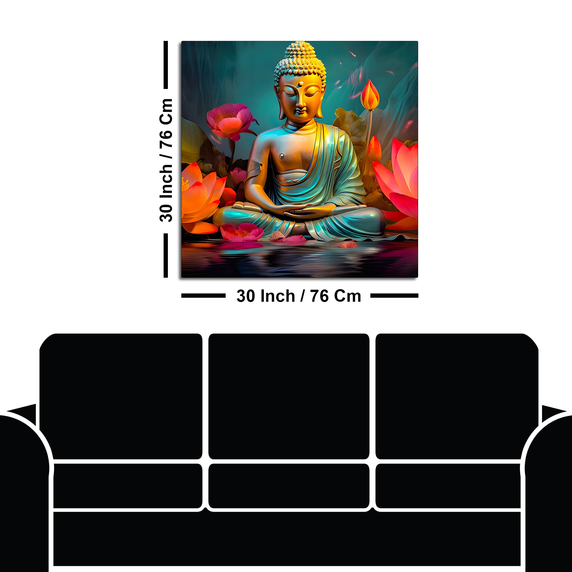 Modern Buddha Canvas Painting for Home Wall Décor