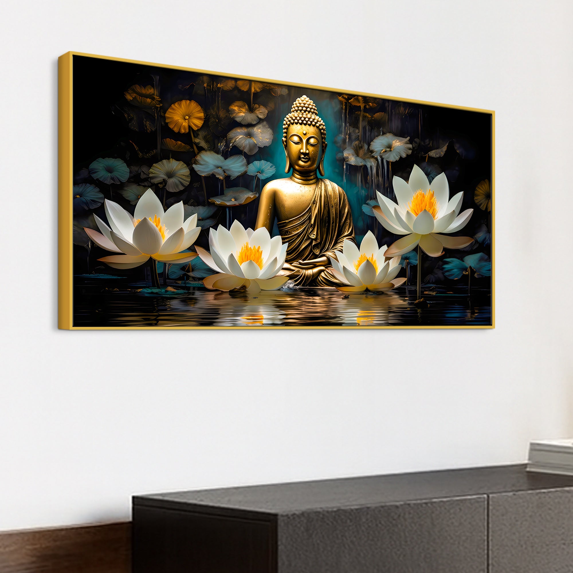 Modern Buddha Canvas Wall Painting for Home & Living Room