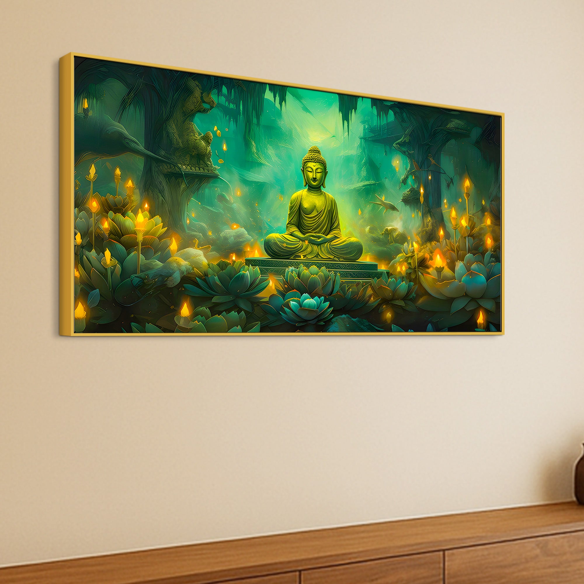 Modern Buddha Canvas Wall Painting for Living Room Decor