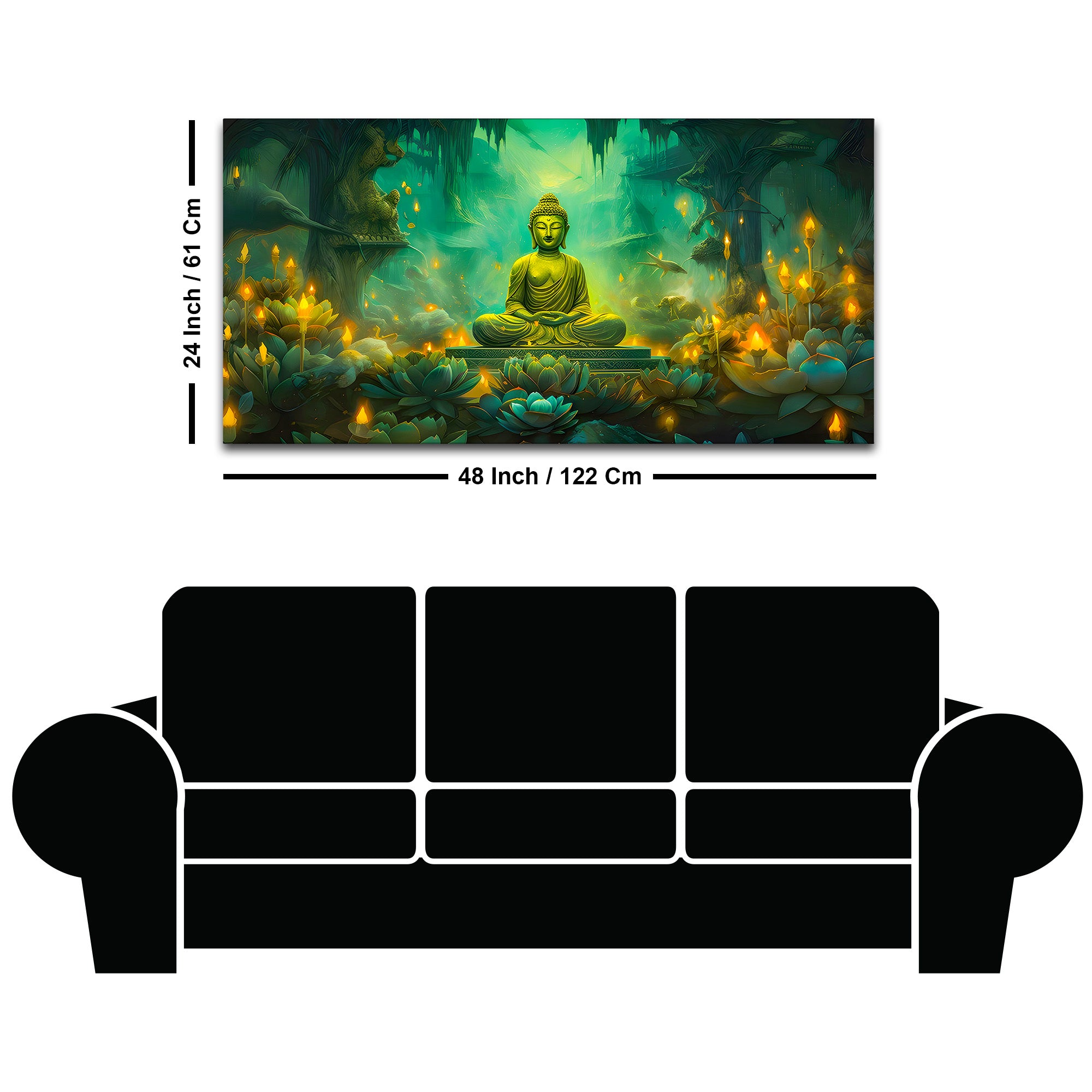Modern Buddha Canvas Wall Painting for Living Room Decor