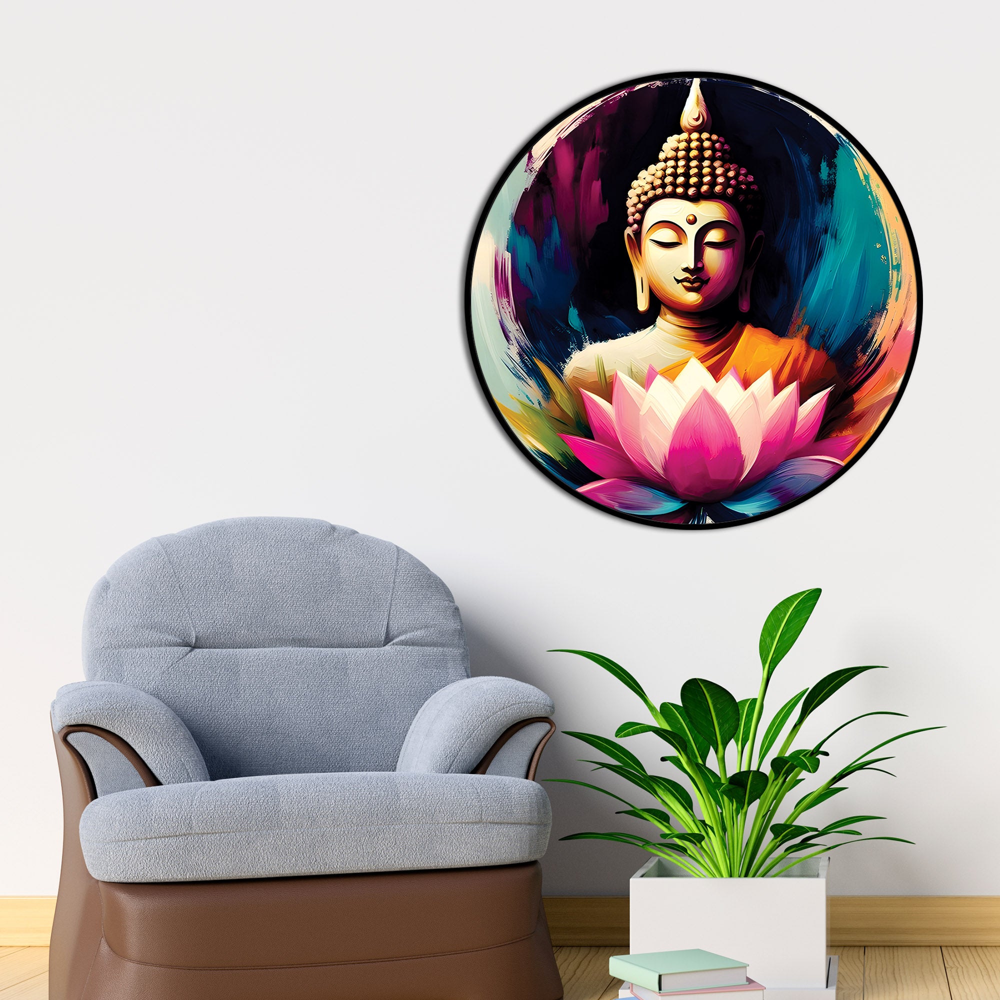 Modern Buddha Colorful Wall Painting