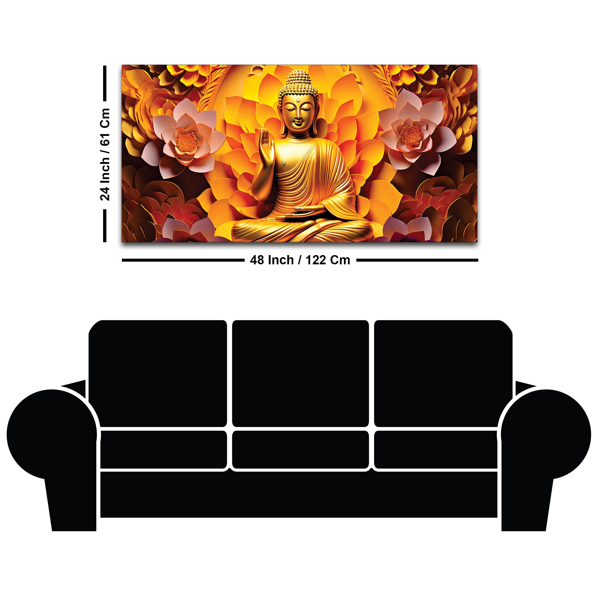 Modern Buddha Painting for Living Room Wall Décor