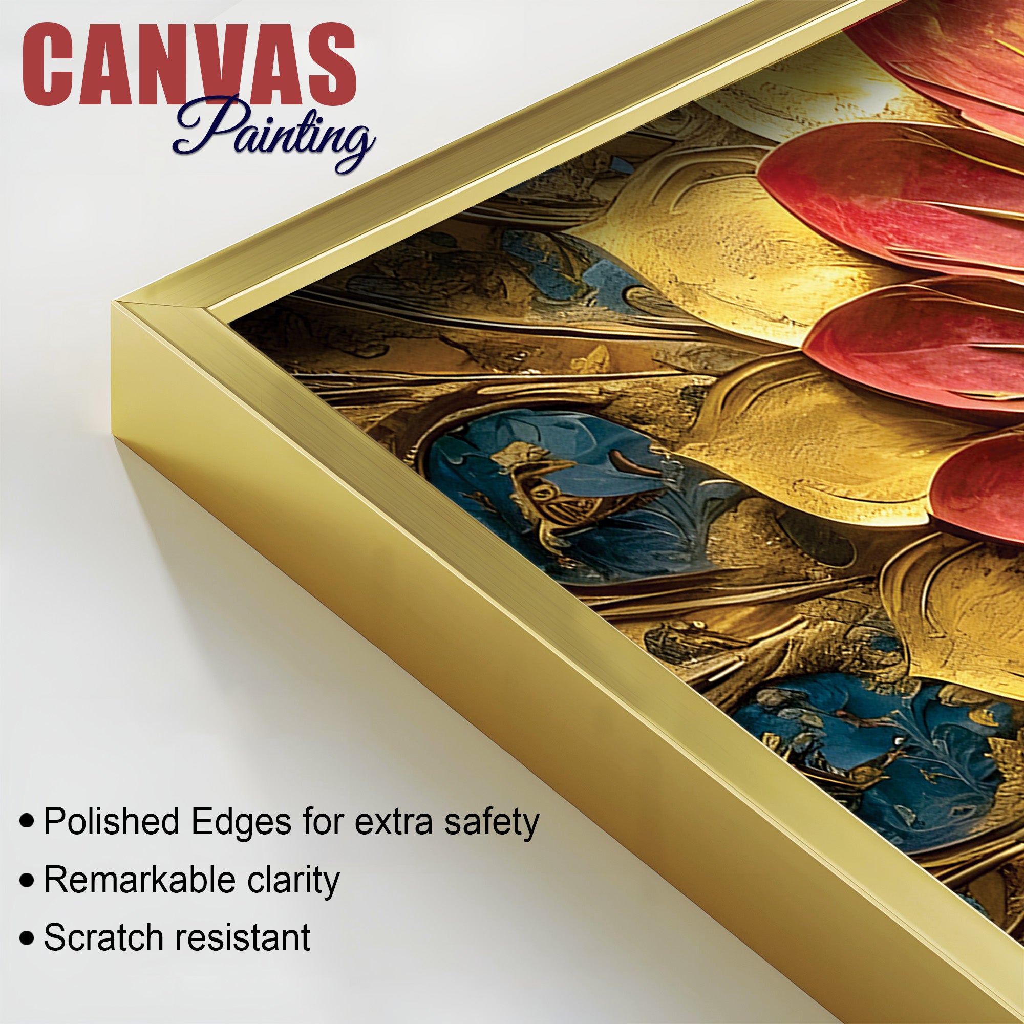 Modern Buddha Painting with Flowers – Spiritual Wall Art