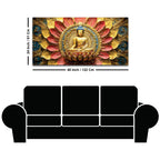 Modern Buddha Painting with Flowers – Spiritual Wall Art