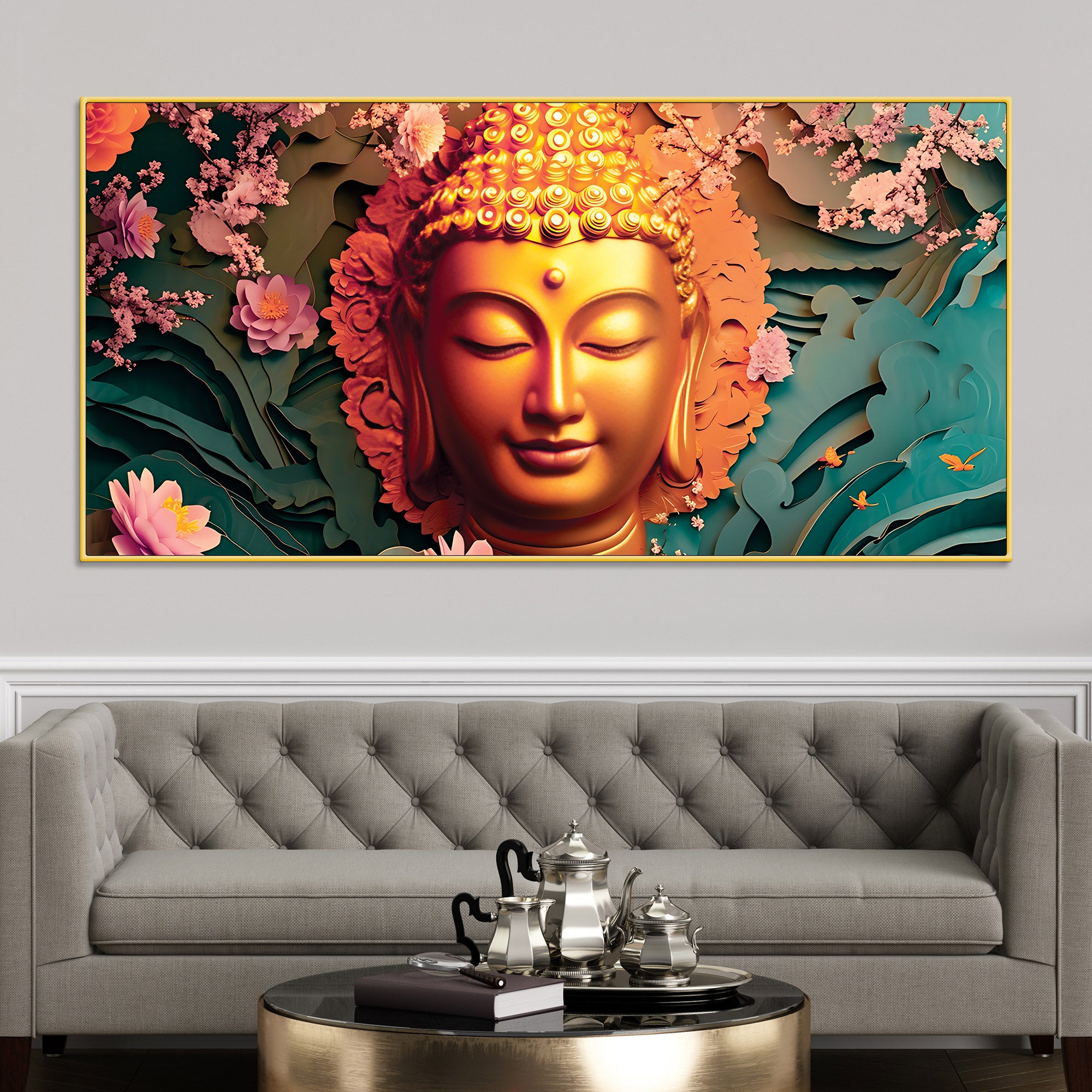 Modern Buddha Wall Painting for Stylish Home Decor