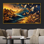 Modern Butterfly Crystal Glass Wall Painting