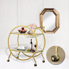 Modern Circular Bar Trolley with Dual Shelves