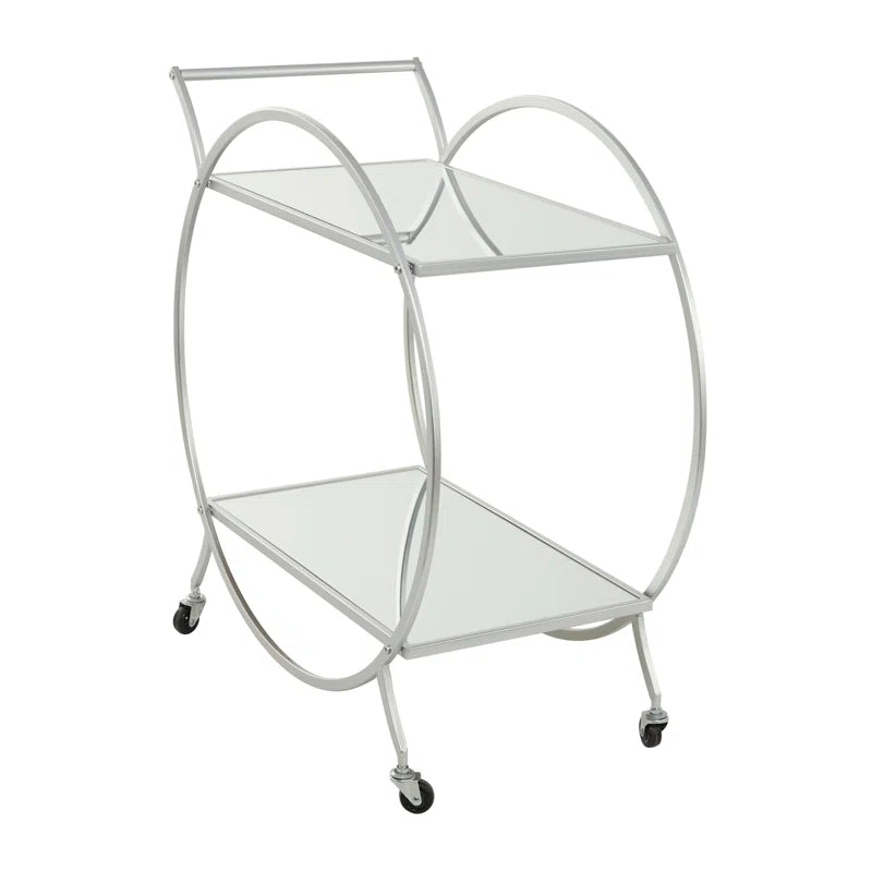 Modern Circular Premium Bar Cart with Wine Rack