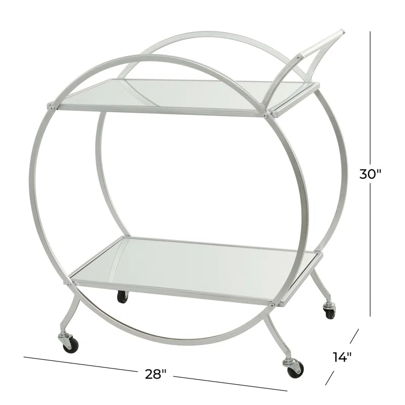 Modern Circular Premium Bar Cart with Wine Rack