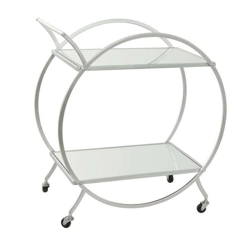 Modern Circular Premium Bar Cart with Wine Rack