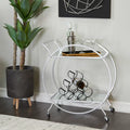 Modern Circular Premium Bar Cart with Wine Rack