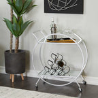 Modern Circular Premium Bar Cart with Wine Rack