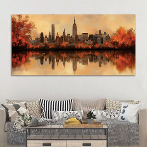Modern Cityscape Canvas Wall Art Painting for Wall Decor