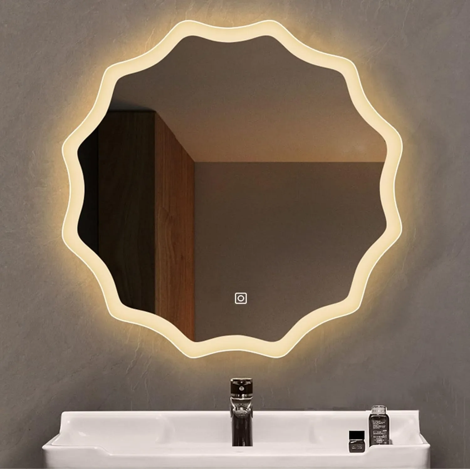 Modern Decorative Artistic Pattern LED Bathroom Mirror