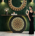 Modern Decorative Console Table with LED Back Panel (SS 302)