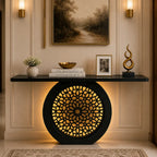 Modern Decorative Console Table with LED Back Panel (SS 302)