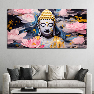 Modern Decorative Lord Buddha Wall Painting for Home & Office