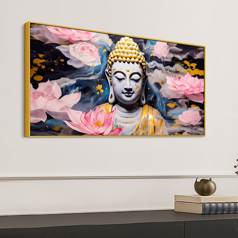 Modern Decorative Lord Buddha Wall Painting for Home & Office