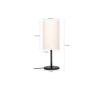 Modern Decorative Sleek Table Lamp Black Polished with Cylinder Lampshade