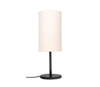 Modern Decorative Sleek Table Lamp Black Polished with Cylinder Lampshade