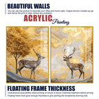 Modern Deer and Autumn Tree Acrylic Floating Wall Painting Set of 2