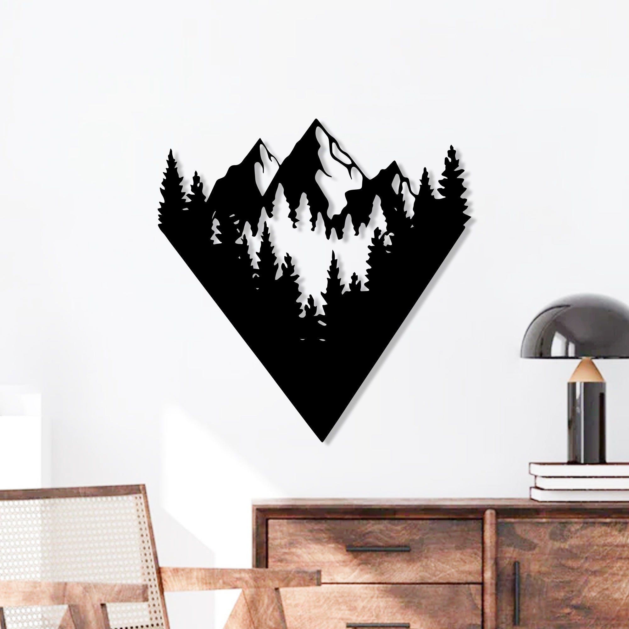 Modern Design Mountain View Metal Art Wall Decor
