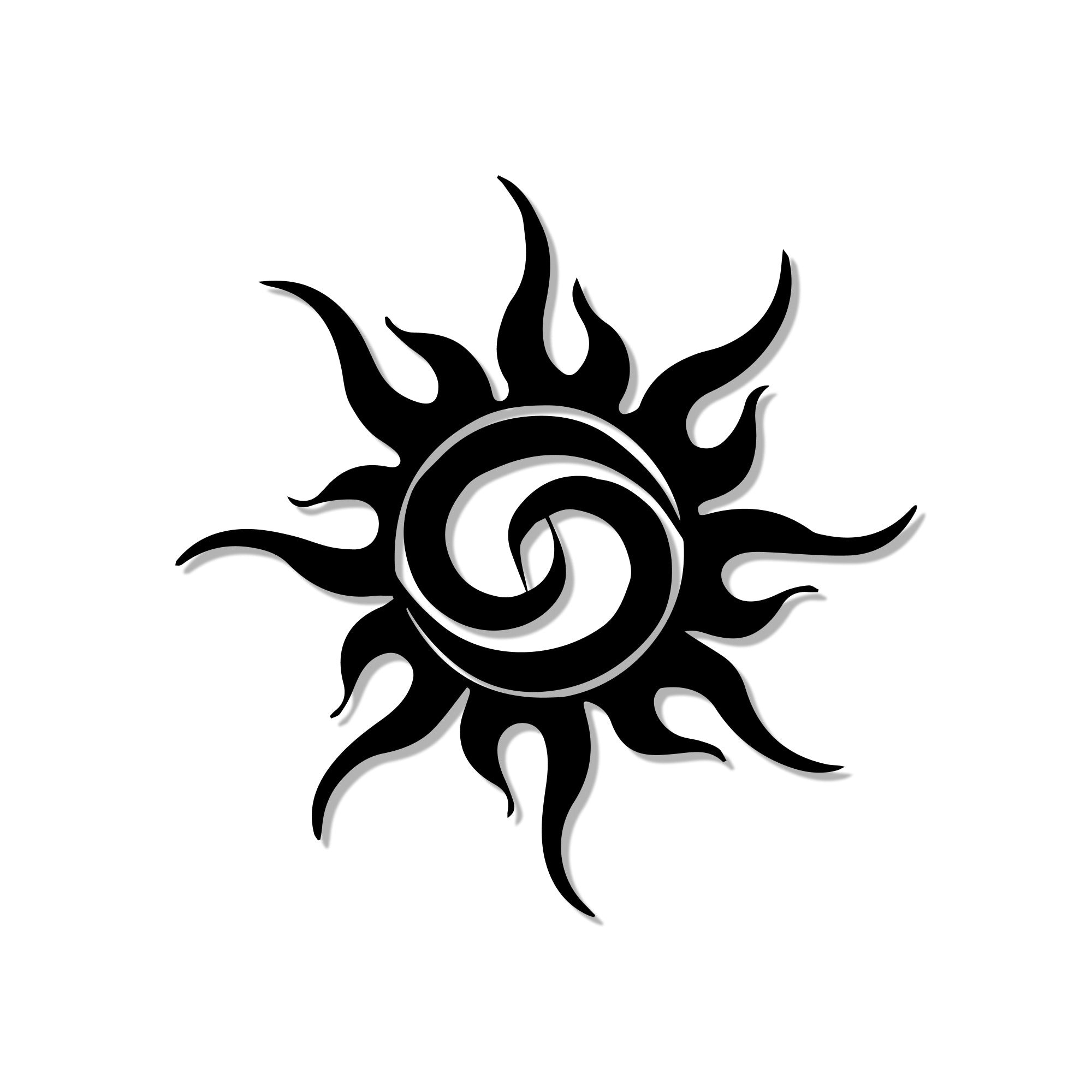 Modern Design Sunburst Silhouette Metal Wall Art Decor